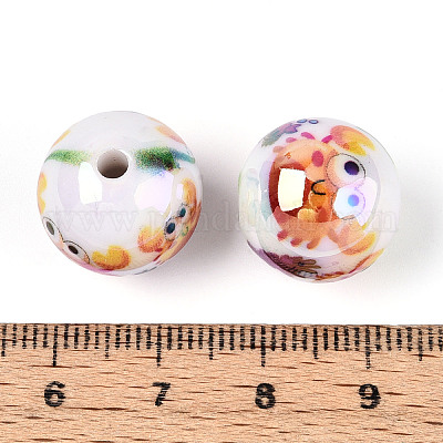 Непрозрачные акриловые бусины с принтом в виде океана MACR-T048-07A-1