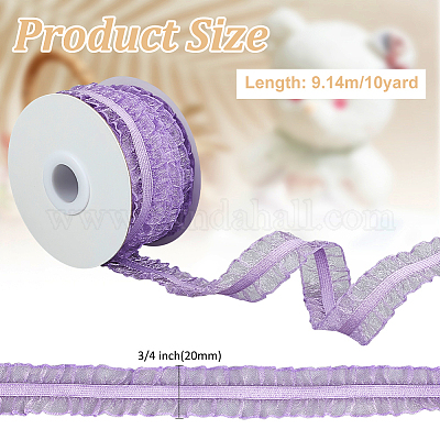 Нейлоновая плиссированная эластичная сетчатая кружевная лента OCOR-WH0086-96C-1