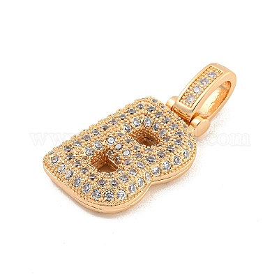 Латунные микропаве прозрачные подвески с фианитом KK-B099-01G-B-1