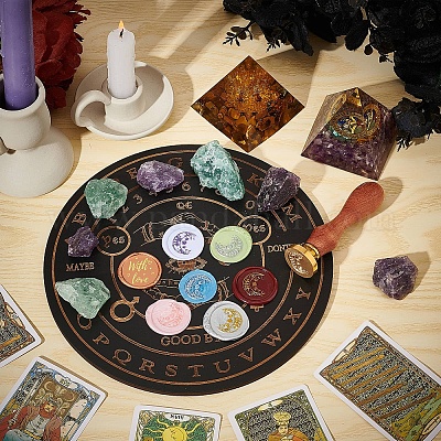 Латунные восковые печати с деревянной ручкой AJEW-WH0412-0061-1