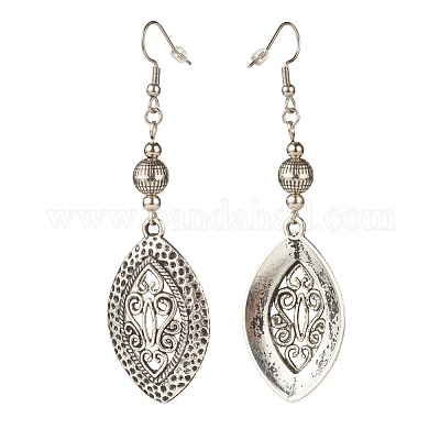 5 пара 5 стильных серьги-подвески из конского глаза EJEW-JE04911-1