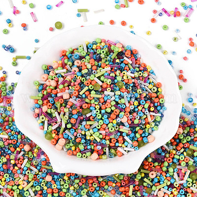 Смешанные гальванические и негальванические стеклянные бусины GLAA-SZC0007-02B-1