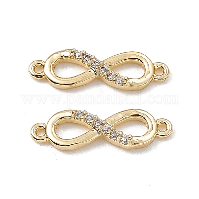 Шармы-соединители из латуни с микропаве из прозрачного кубического циркония KK-E068-VB388-1