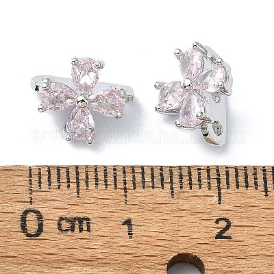 Многониточные звенья из латуни «паве» с кубическим цирконием «туманная роза» FIND-Z029-13D-1