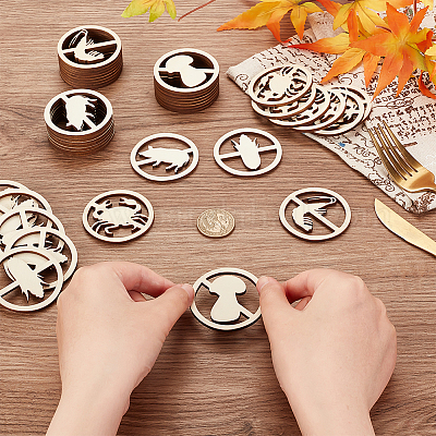 100 шт. 5 стиля необработанных деревянных вырезов WOOD-OC0002-88-1