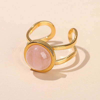 Кольца-манжеты из нержавеющей стали 304 и розового кварца FS-WGDE3F0-17-1