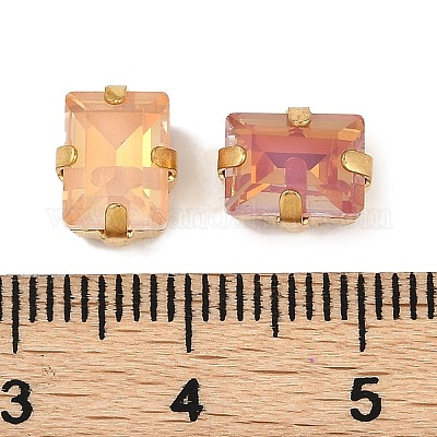 Strass en verre et laiton à coudre&nbsp;RGLA-B004-08A-G-1