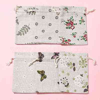 24 шт. 6 цвета поликоттон (полиэстер хлопок) упаковочные мешочки сумки с завязками ABAG-FS0001-12-1