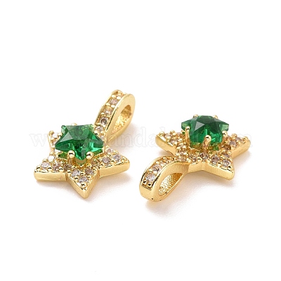 Латунные микро проложить кубического циркония подвески ZIRC-A023-08LG-1