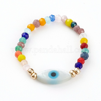 Стеклянные бусинки стрейч-кольца RJEW-JR00315-1