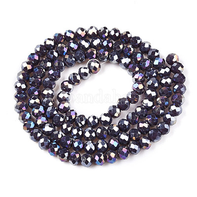 Стеклянные бусины с гальваническим покрытием  EGLA-A044-P4mm-B11-1