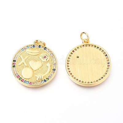 Латунные подвески из микро-паве ZIRC-O036-29G-1