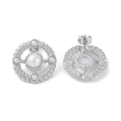 Серьги-гвоздики из пластика и нержавеющей стали 304 EJEW-S227-05P-1