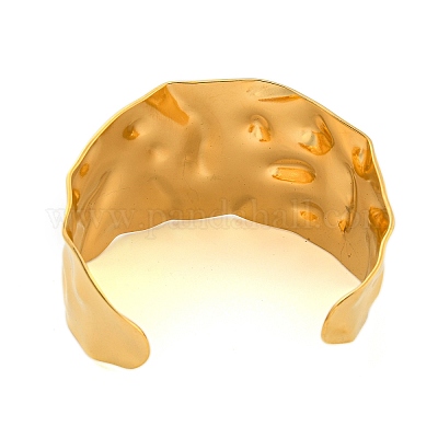 Ионное покрытие (ip) 304 текстурированные широкие открытые браслеты-манжеты из нержавеющей стали BJEW-S151-01G-01-1