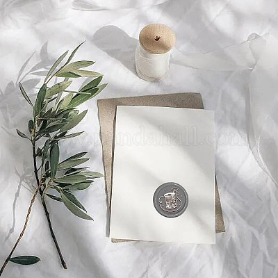 Латунная восковая печать штамп с ручкой AJEW-WH0184-0964-1