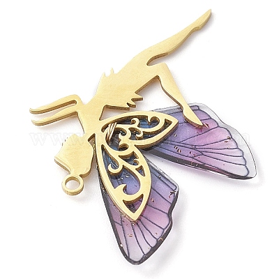 Подвески из нержавеющей стали золотистого тона 201 PALLOY-TA00161-1