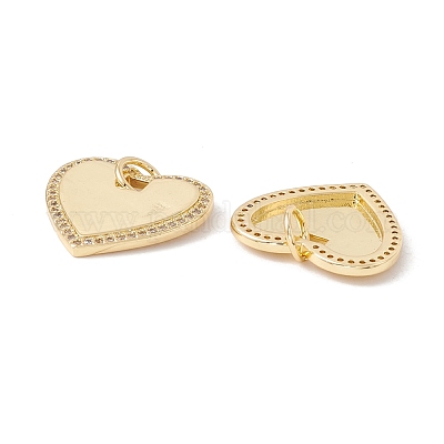 Латунные микропаве прозрачные подвески с фианитом KK-G415-11G-1