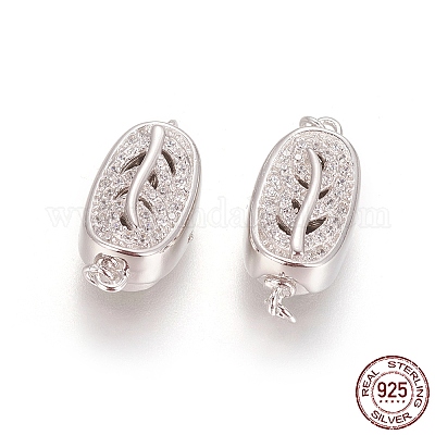 Антикоррозийные родиевые застежки из стерлингового серебра 925 пробы STER-L059-05P-1