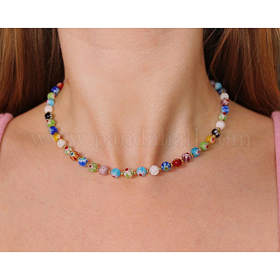 Круглые бусины-лэмпворк ручной работы с изображением сглаза FS-WG5DF68-01-1