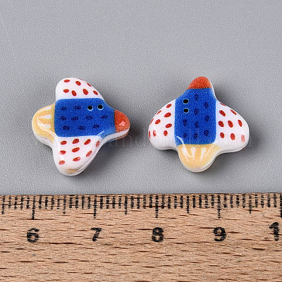 Печатные непрозрачные бусины из смолы&nbsp;RESI-N043-24A-1