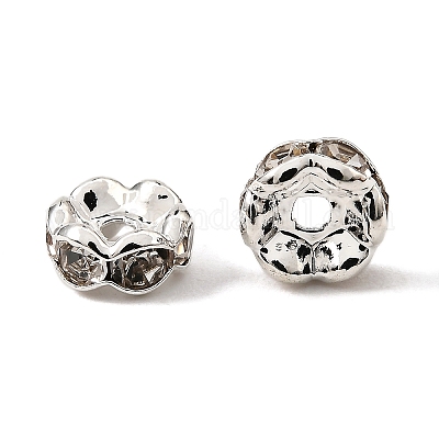 Messing Strass Zwischen perlen&nbsp;RB-A014-L6mm-01S-NF-1
