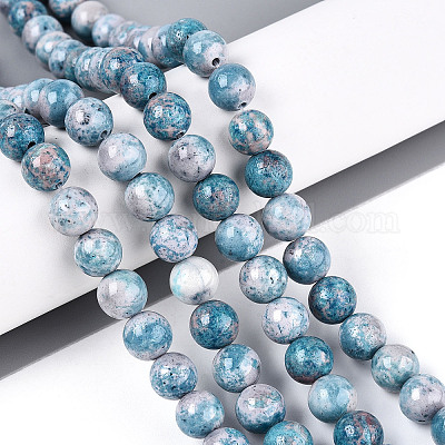 Окрашенные синтетические нити окаменелых бусин G-T139-8mm-66G-1