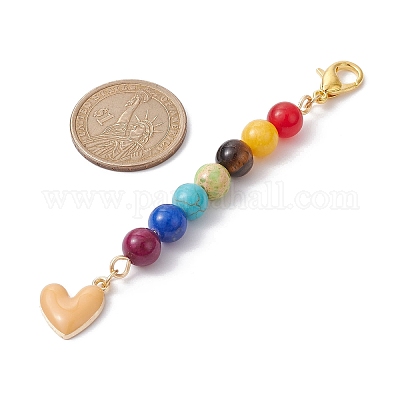 Подвеска в виде сердца из сплава эмали HJEW-JM01507-01-1