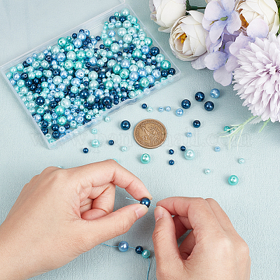 700 шт. 3 вида стеклянных перламутровых бусин HY-BBC0001-01A-1
