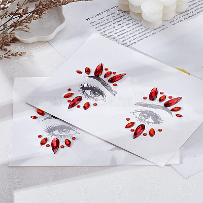 2 лист акриловых наклеек с драгоценными камнями на лицо&nbsp;DIY-LP0001-73-1