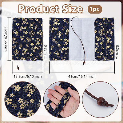 Обложки книг из ткани с цветочным узором AJEW-WH0460-151-1