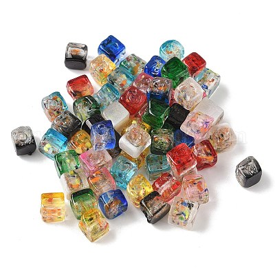 Запеченные бусины ручной работы из золотистого песка с росписью LAMP-P072-01A-M-1