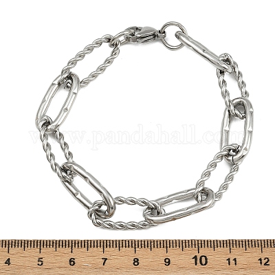 Браслеты-цепочки из нержавеющей стали 304 для женщин и мужчин BJEW-Z143-24P-1