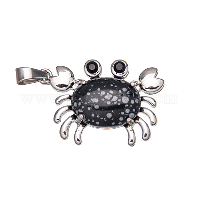 Естественно снежинка обсидиана подвески PW-WG77816-16-1