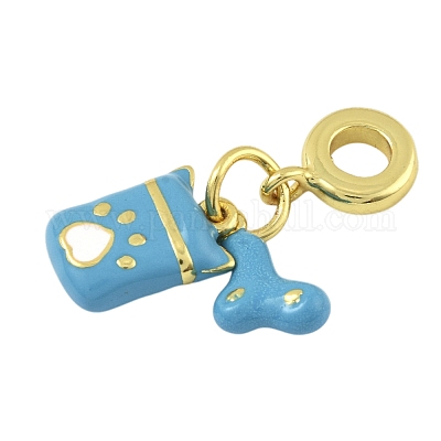 2 шт. 2 цвета латунная эмаль европейские подвески-шармы KK-FS0001-82-1