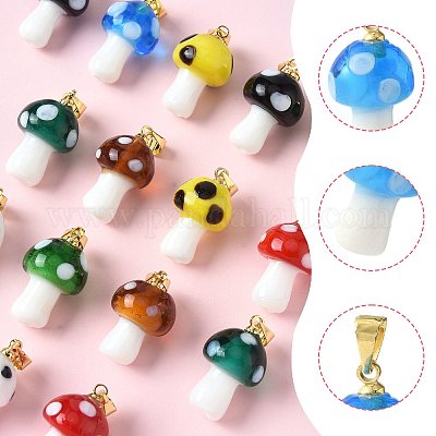 16шт 8 цвета подвески ручной работы лэмпворк LAMP-FS0001-46-1