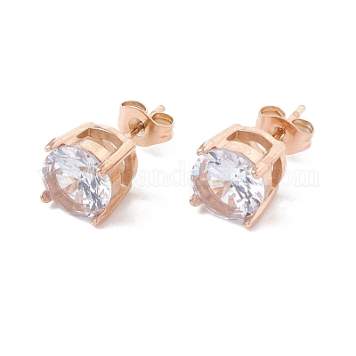 6 пара плоских круглых серег из кубического циркония EJEW-G291-05D-M-1