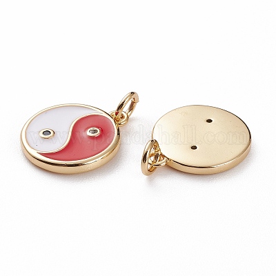 Латунные микропаве прозрачные подвески с фианитом KK-C100-16G-1