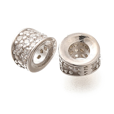 925 бусина из чистого серебра с микропаве и прозрачным фианитом STER-B006-10C-P-1