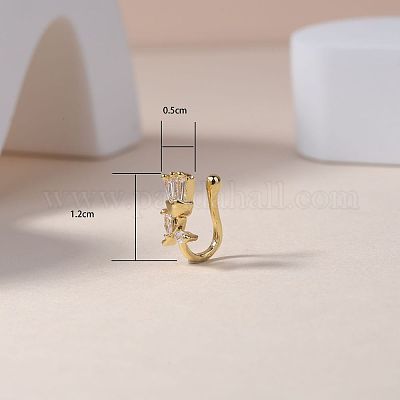 Латунные прозрачные кубические цирконии в форме U-образной клипсы на носовые кольца FS-WG40E45-01-1