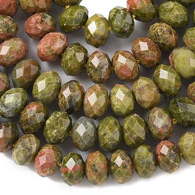 Природные Unakite шарик нити G-D344-A02-1