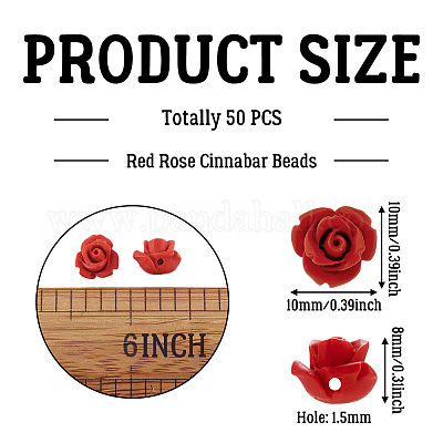 50 шт. бусины киновари&nbsp;CARL-BT0001-01-1