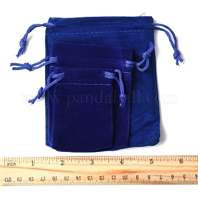 18 шт. 3-х видов прямоугольных бархатных мешочков с завязками TP-FS0001-04B-1
