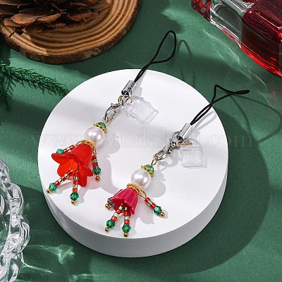 Человеческие стеклянные мобильные ремни HJEW-MZ00292-1