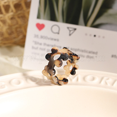 Кольца-манжеты из цветочной смолы для женщин WG4720D-04-1