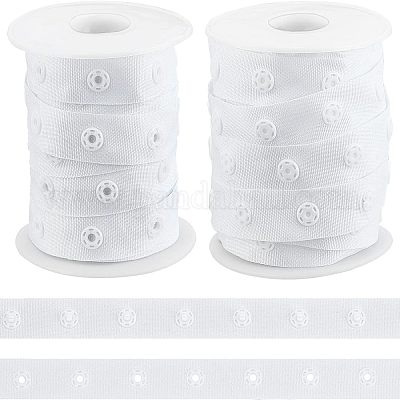1 Y Cotton Metal Snap Fastener Tape Press Ribbon Buttons Trim Garment  Sewing DIY