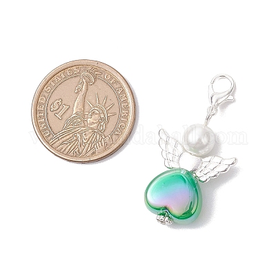 Акриловые подвески в форме сердца ангела HJEW-JM03653-1