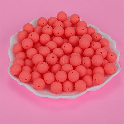 Круглые силиконовые фокусные бусины SI-JX0046A-107-1