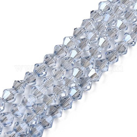 Galvanisieren transparente Glasperlen Stränge EGLA-Q026-016C-1