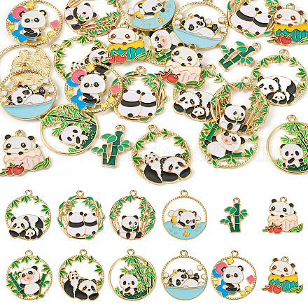 Pandahall 24 шт. 12 стильные подвески из сплава с эмалью FIND-TA0002-72-1