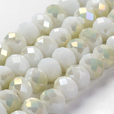 Electroplate Glass Faceted Rondelle Beads Strands EGLA-D020-8x5mm-05-1